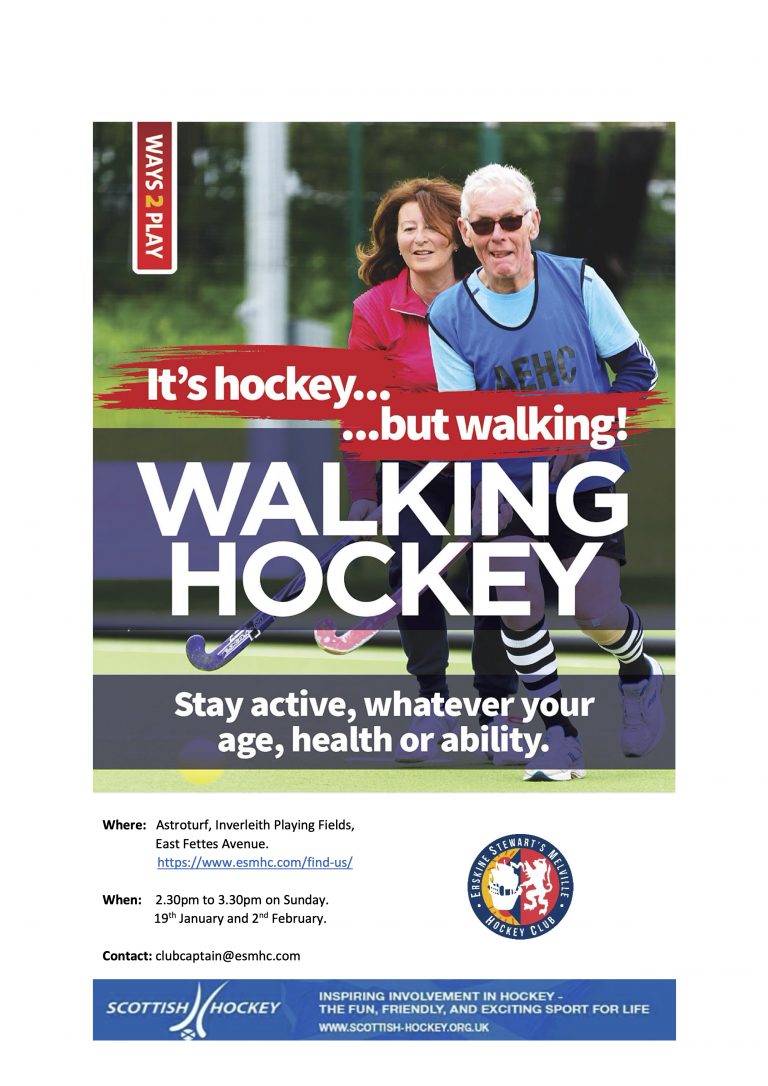 Walking hockey in Edinburgh for Men & Women